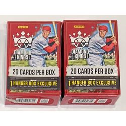 (2) 2020 Panini Diamond Kings Baseball Hanger Boxes 2 Box Lot Brand New & Factory Sealed MLB Cards