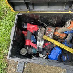 Assorted Tools, Batteries, Chargers. 