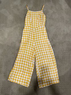 Old Navy yellow and white gingham jumpsuit