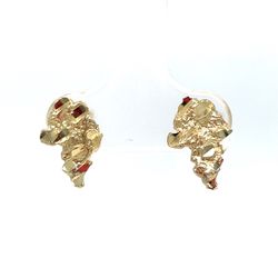 10Kt Yellow Gold Nugget Africa Earrings 180112/11