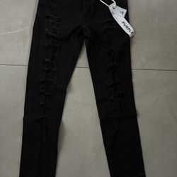 Brand New Ripped Purple Jeans Size 30 All Tags