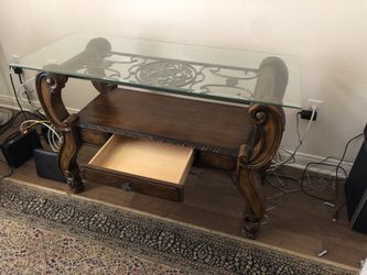 Wood/Steel/Glass TV Stand