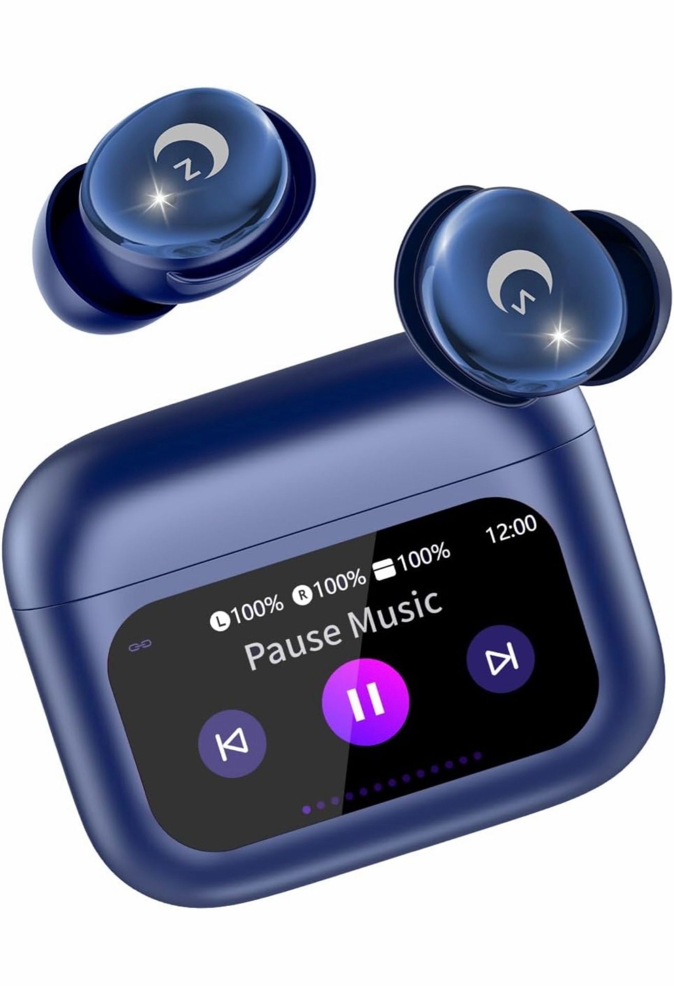 Sleep Earbuds Bluetooth 5.4 in Ear Smart Touch Screen Ear Buds, 48H Playtime Mini Sleep Headphones Small Design for Side Sleepers, 5 EQ Modes, Crystal
