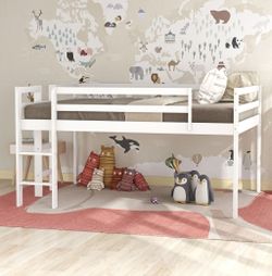 Full sized loft bed white