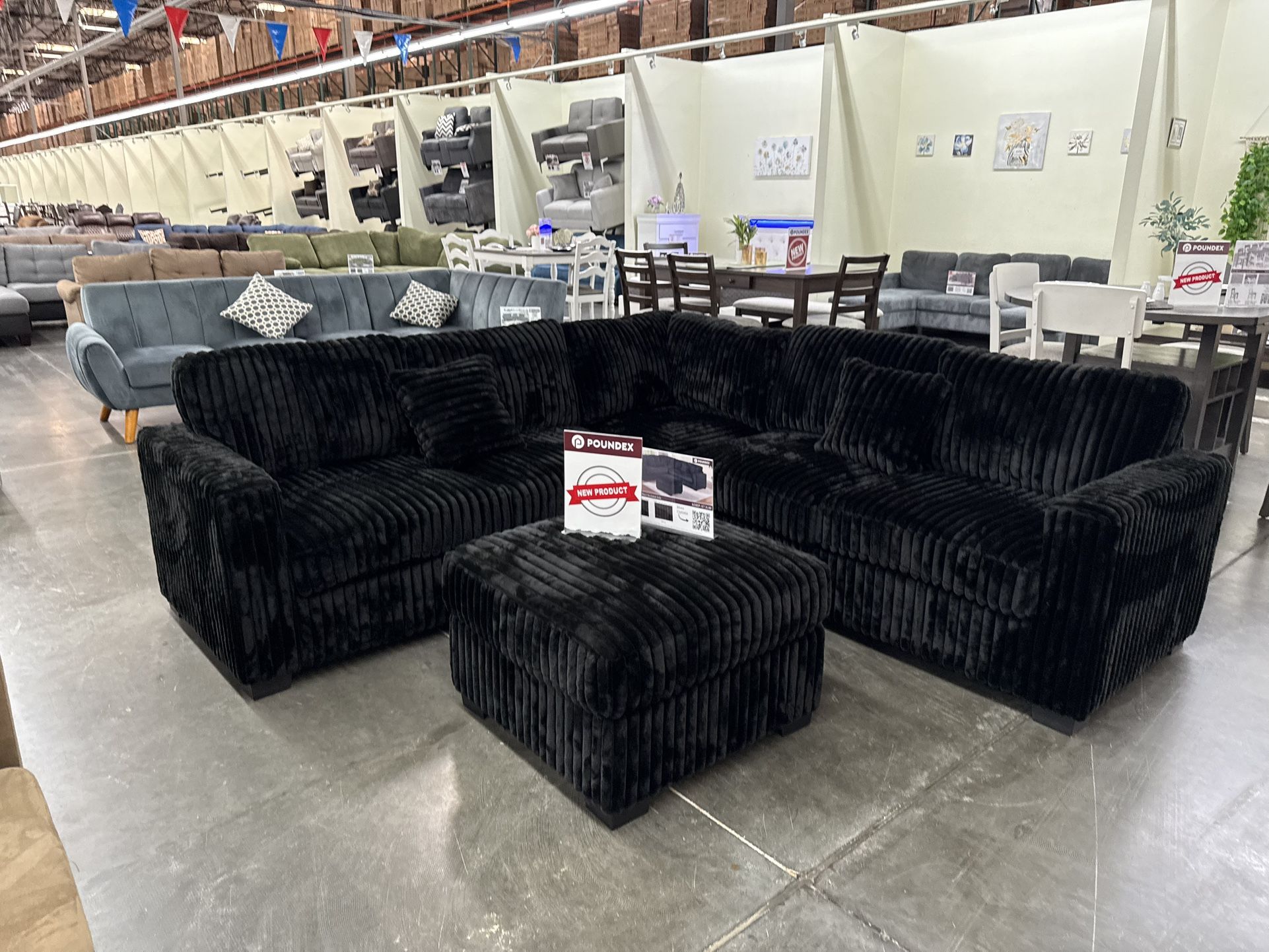 New Black Sectional 