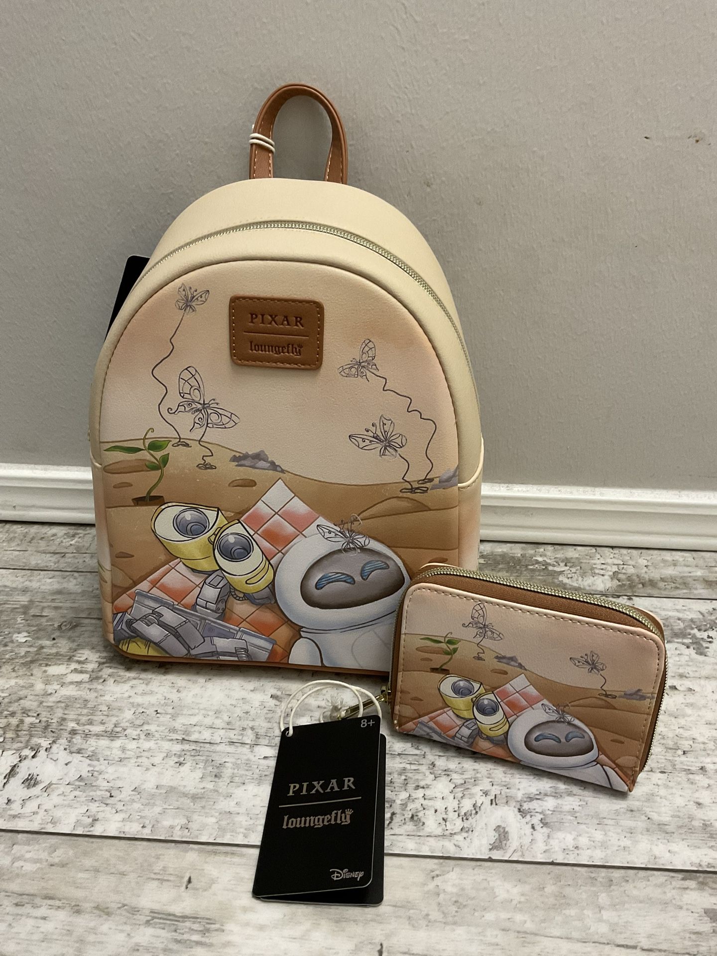 NWT Loungefly Wall E Daydreaming Backpack And Wallet