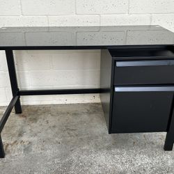 Black Glass Top Computer Desk (46”W x 22.5”D x 29H”)