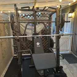   Smith Machine SM1001/FID Adj Bench/Gym Equipment/Fitness/Squat Rack/‼️⭕️WEIGHTS AND OLYMPIC BARBELL SOLD INDIVIDUALLY ⭕️‼️FREE  DELIVERY🚚 