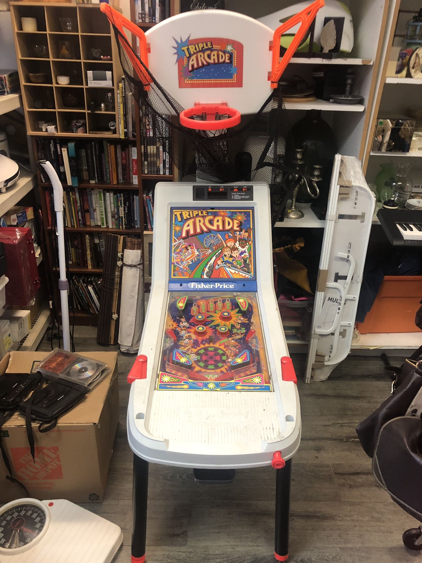 Vintage 1990s Fisher Price Triple Arcade Pinball, Skee-ball, Basketball