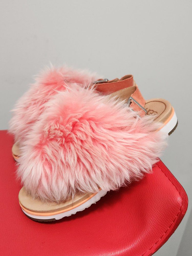 Ugg Women's Holly Fluffy Slingback Sandals Size 8.5