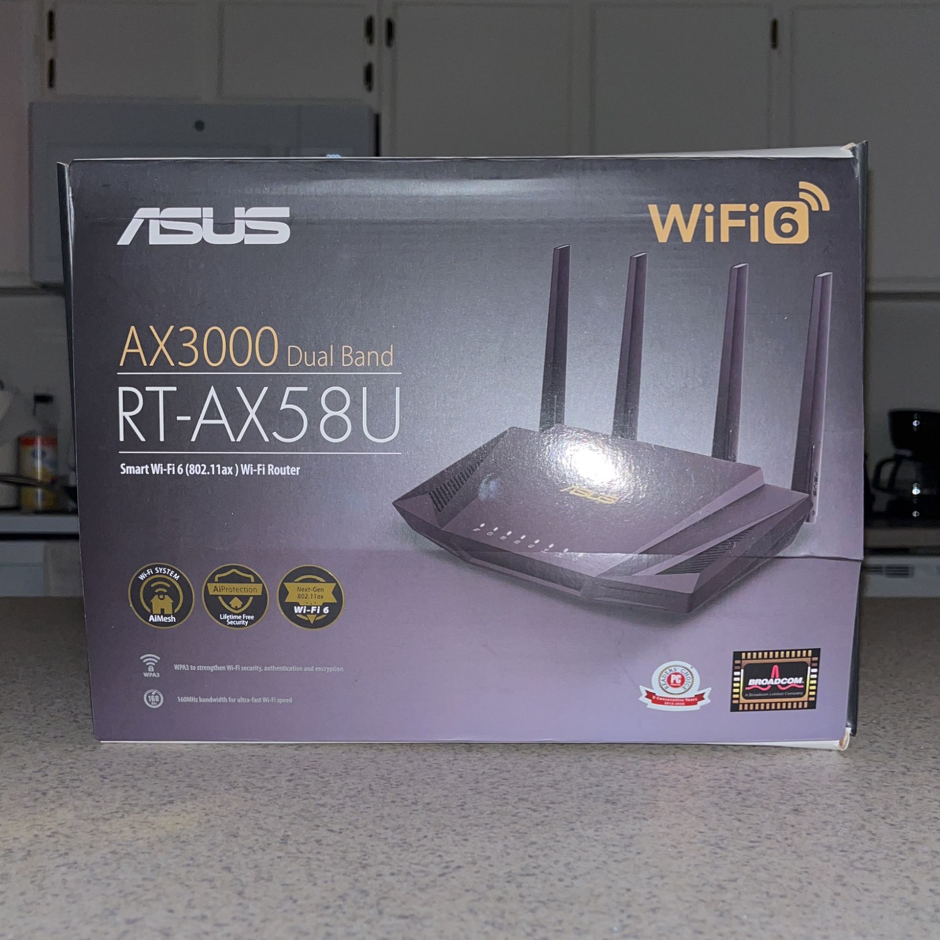 ASUS- AX3000 Dual-Band WiFi 6 Wireless Router With Lifetime