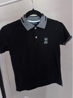 Authentic Psycho Bunny Boys Black Polo Shirt Size 7/8