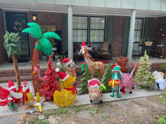 Christmas Lighted Animals And Trees