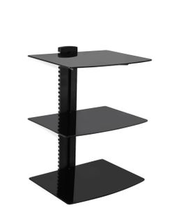 Black Tempered Glass Floating 3 Teir Shelf