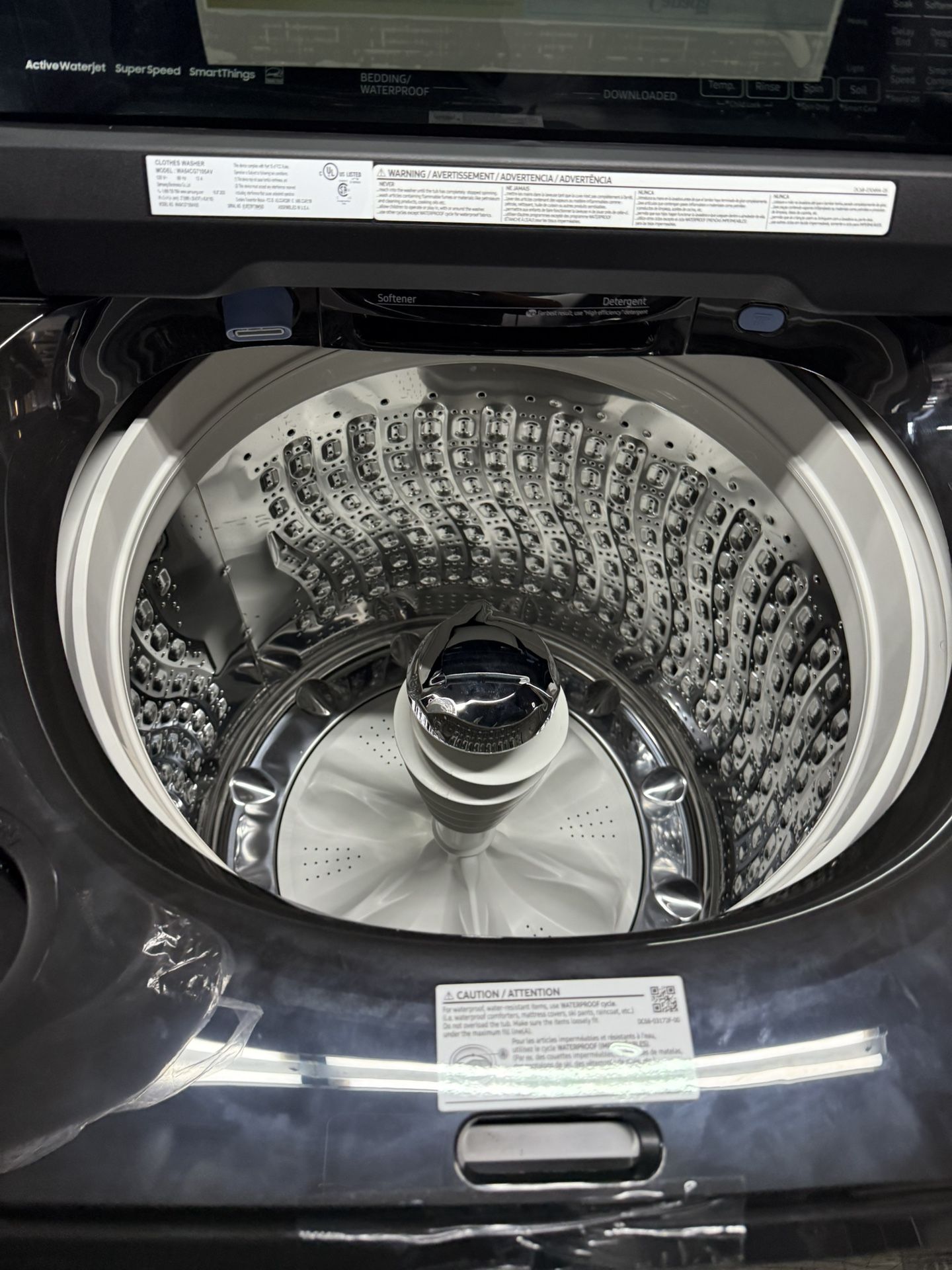 Samsung - 5.4 Cu Ft Smart Extra Large Capacity Top Load Washer With Agitator & 7.4 Cu Ft Smart Gas Dryer Set In Brushed Black ?