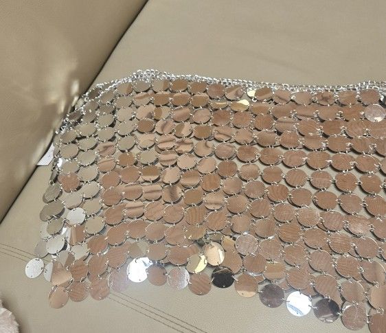 Silver Big Sequin Skirt