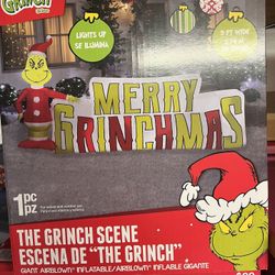 Gemmy Christmas The Grinch 9 ft Merry Grinchmas Scene Airblown Inflatable 