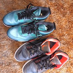 Jordan 3s Crimson & 4s  Teal