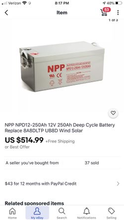NPP brand new 250 amp hour battery 500