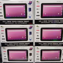 10" Screen Android Tablets By Craig With Keyboard Case Like Notebook.  Brand New 