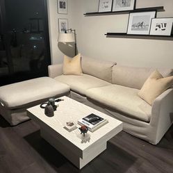 Living Room Sectional And Coffee Table Set 