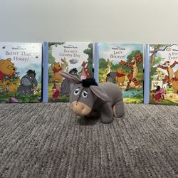 Disney Winnie the Pooh Eeyore Plush and Books $5