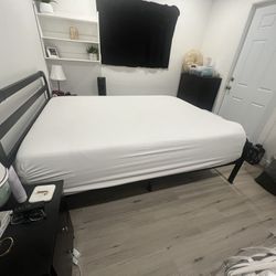 Black Bed Frame And Nightstands 