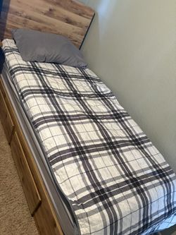 Hyanna Twin Panel Bed with 2 Storage Drawers