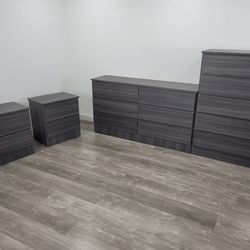 Dresser, Chest And 2 Nightstands - Cómoda, Gavetero Y 2 Mesitas De Noche 