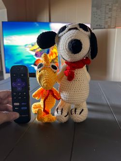Handmade Red Baron Snoopy & Woodstock Crochet Plush Set ✈️🐶🐤