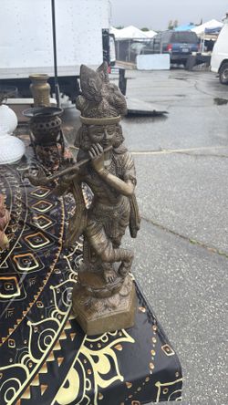 Brass Lord Krishna playing the flute