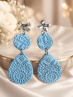 Blue Handmade Polymer Clay Earrings