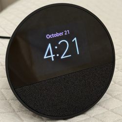 Amazon Echo Spot (newest model), Great for nightstands, offices and kitchens, Smart alarm clock with Alexa, Black