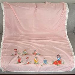 Vintage Disney Snow White 7 Dwarves Sheer Embroidered Fabric just $10 