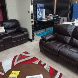 *Ad Special*---Madrid Brown Leather Reclining Sofa/Loveseat Sets---Only $999---Limited Inventory!!!---Delivery Available 