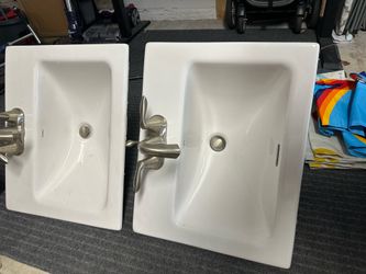 (2) Bathroom sink and faucet