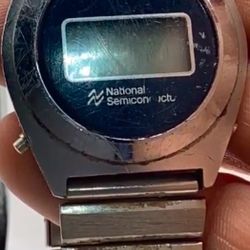 Vintage National Semiconductor Digital Silver Tone Stainless Steel 