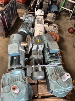 Lot of Industrial Electric Motors and Gearboxes