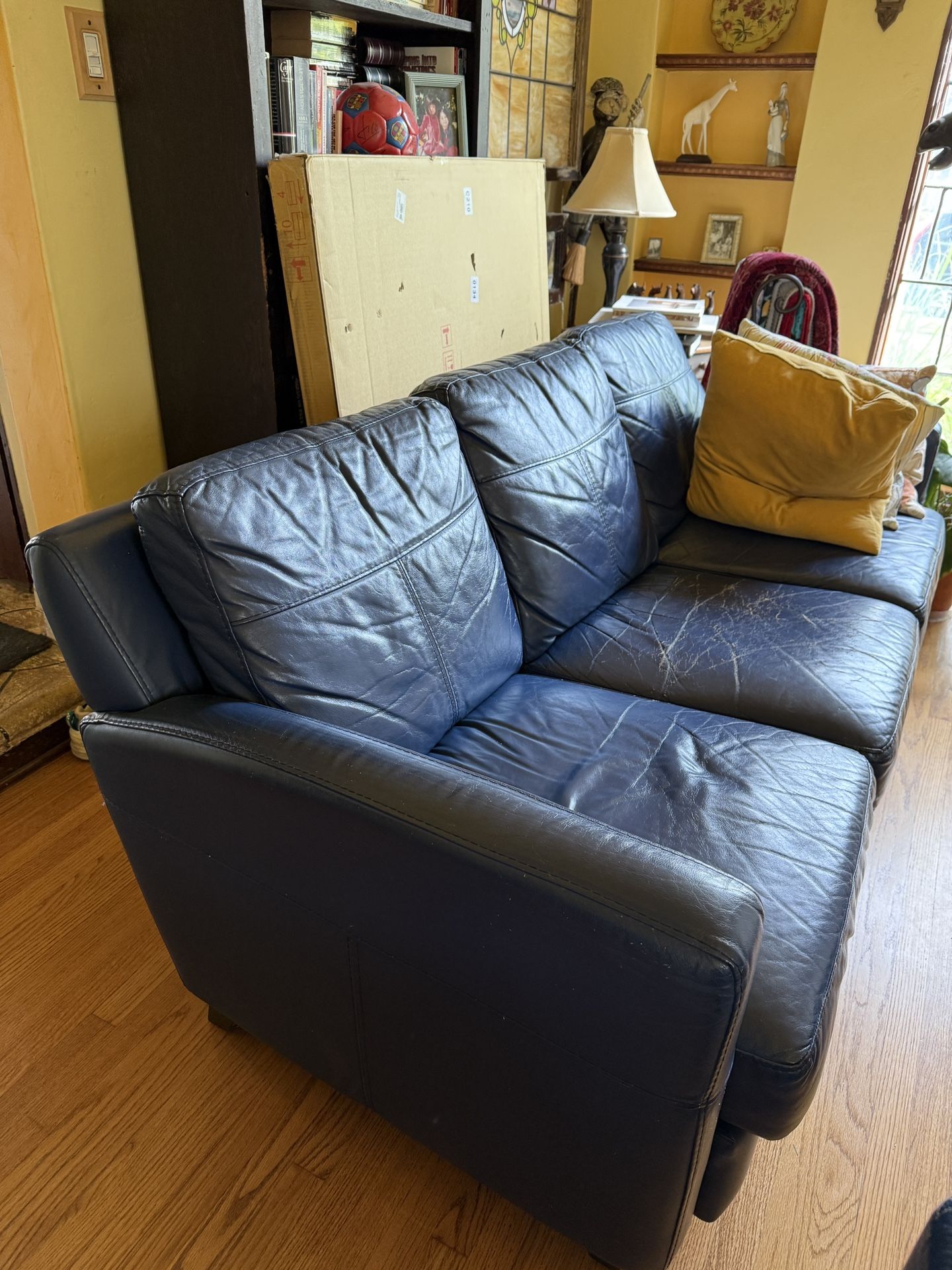 Italian leather sofa - Set blue