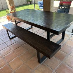 Reclaimed Wood Dining Table  With Bench  7ft