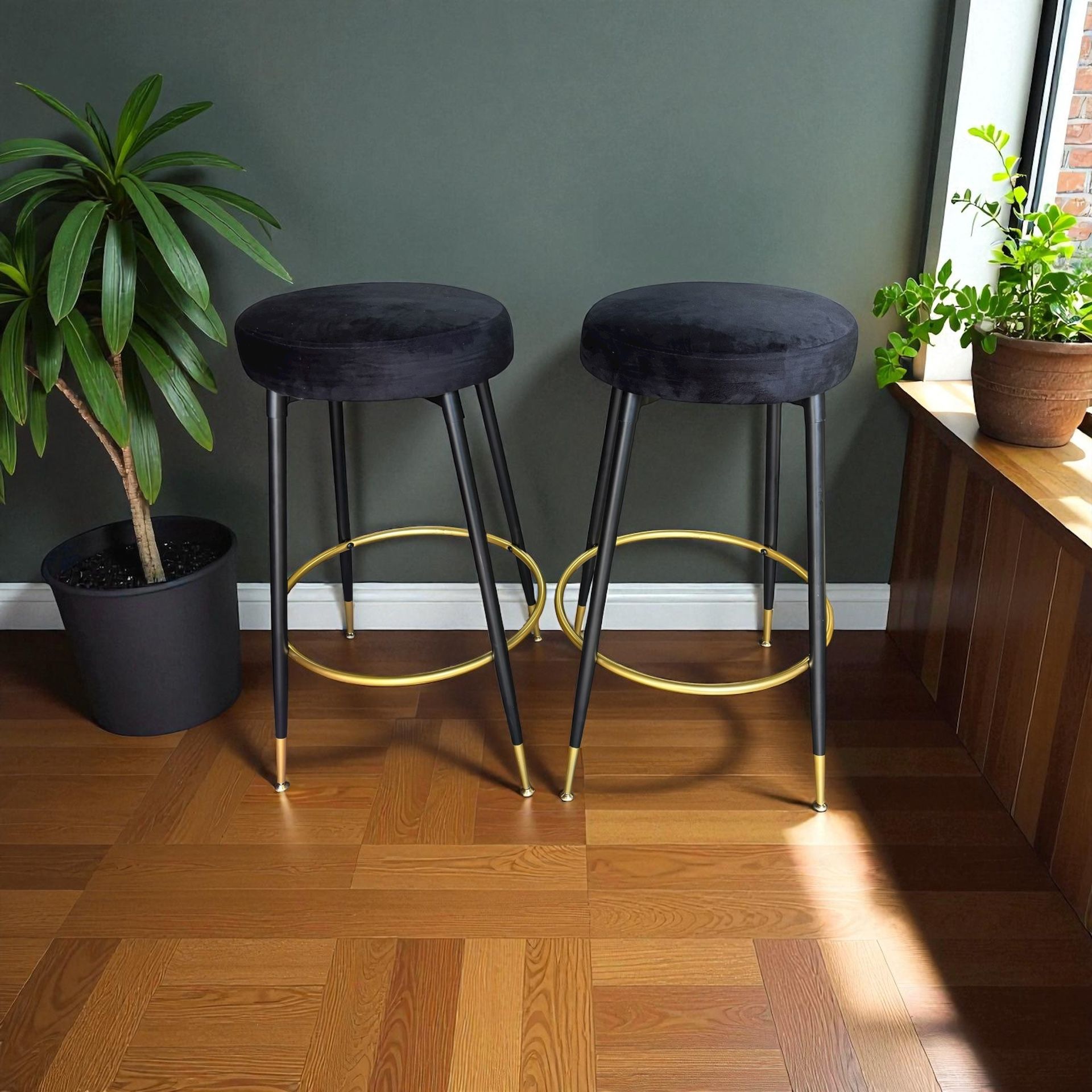 Black & Gold Bar Stools