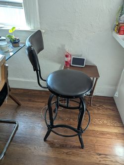 Leather Industrial Stool