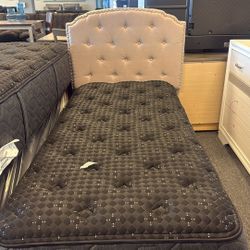 New  Light Taupe Twin Platform Bed Frame 