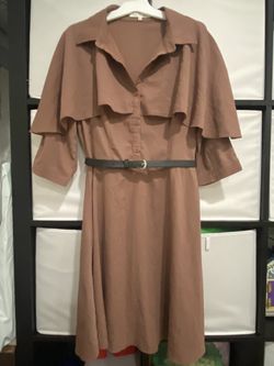 1940s Modern Vintage Brown Symphony Dress