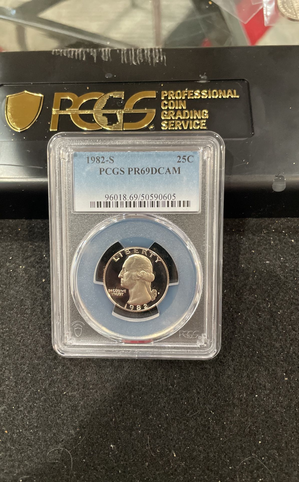 1982 S Gem Proof Washington Quarter Graded At PR69 With A Deep Cameo B-5