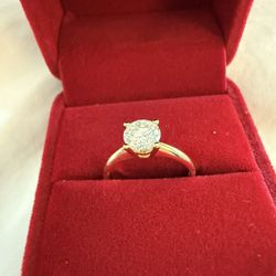 GIA Certified. VVS2. Color K. Round Brilliant Diamond Ring. Not Enhanced. Not Lab Grown!!