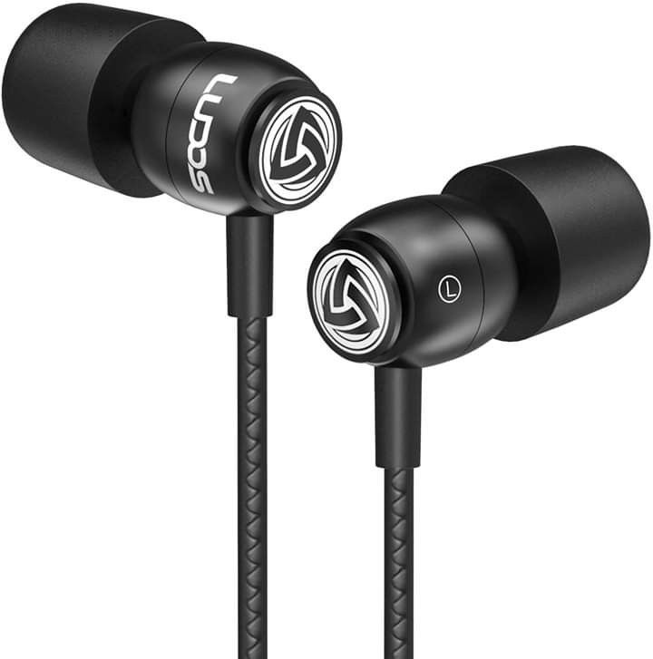 Clamor Wired Earbuds in Ear Headphones Earphones with Microphone and Volume Control, New Generation Memory Foam, Bass, Reinforced Cable