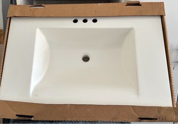 White Ceramic Drop-In Bathroom Sink  | 31x22