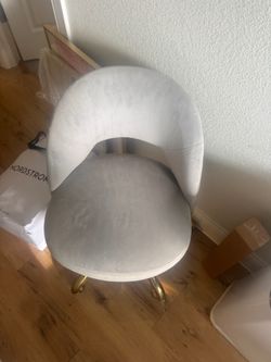 grey velvet chair with gold