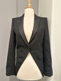 Zara Tuxedo Classic Black Womens Blazer Jacket - Tailored Single-Button